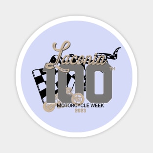 100th Anniversary Laconia Motorcycle Week New Hampshire - finish line black Magnet